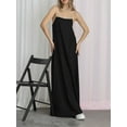thumbnail image 4 of Komoo Women Summer Casual Linen Dress Spaghetti Strap Contrast Color Flowy Long Dress with Pockets, 4 of 5