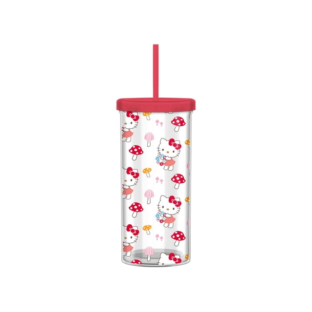 Vaso para bebidas frías Silver Buffalo Sanrio Hello Kitty de 600 ml con tapa