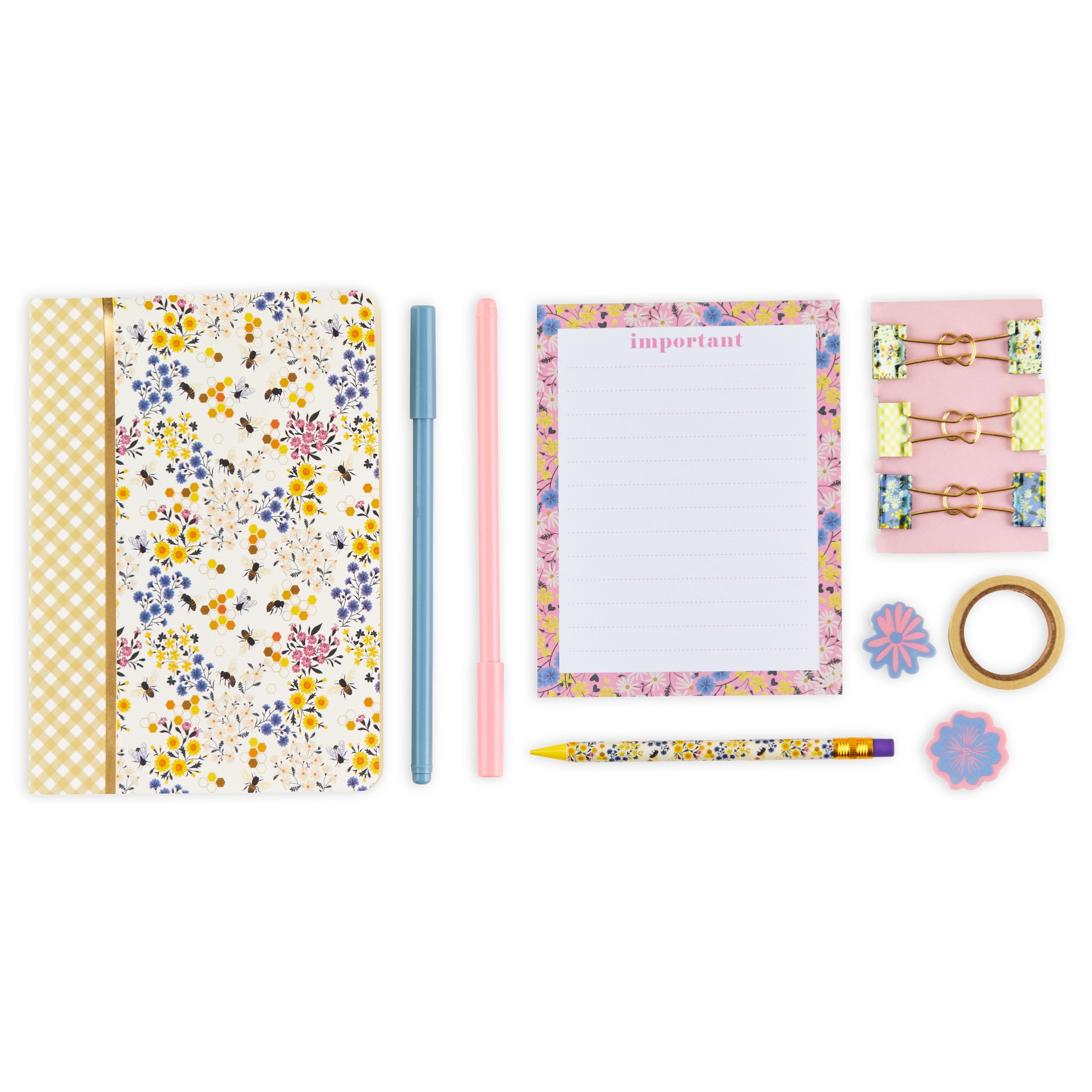 5x7 Stationery Gifts Journal and Pom Pen Set Floral