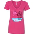 thumbnail image 3 of Inktastic Not Going to Deal with This Today Sleeping Flamingo Women's V-Neck T-Shirt, 3 of 5