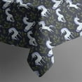 thumbnail image 5 of Dark Cartoon Unicorn Leaf Pattern Square Tablecloth,Waterproof Square Table Cover,Wipeable Spillproof Washable Table Cover for Home Kitchen Party Decor 60"x60"(152x152cm), 5 of 6