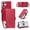 Red, variant on For iPhone 17e/16e RFID Blocking Wallet Case, Magnetic Flip Cover Card Holder & Bills Slot, Soft PU Leather With Detachable Shoulder Strap And Wrist Strap,Black,For iPhone 17e/16e