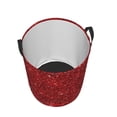 thumbnail image 3 of Balery Red Glitter Round Laundry Basket with Handles Waterproof Freestanding Laundry Hamper for Clothes Toys in the Dorm and Family-Medium, 3 of 8
