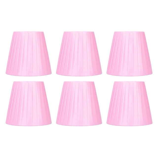 6 uds. Pantalla de tela moderna con Clip para lámpara de araña, pantallas para lámpara de pared, decoración de habitación, color rosa