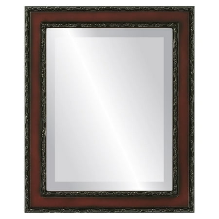 - The Oval and Round Mirror Store Monticello Framed Rectangle Mirror in Rosewood - Red
