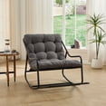 thumbnail image 4 of S-HOME Modern High-Density Thick Cushion Rocking Chair, Steel Frame , for Bedrooms and Reading Rooms, Grey, 4 of 14