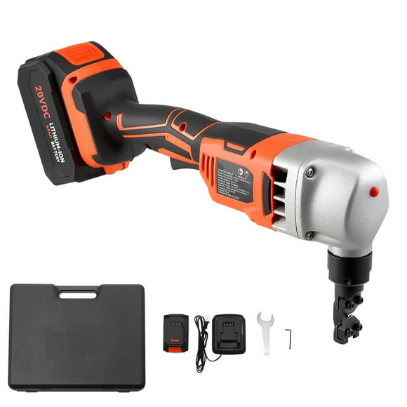 KFFKFF Cordless Metal Nibbler, with 18 V 4000 mAh Battery, 1200 RPM Brushless Motor, Electric Nibbler Metal Cutter with Plastic Carrying Case