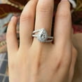 thumbnail image 5 of 3.0Ct Pear Cut Simulated Diamond Women's Halo Engagement Ring 14k White Gold Plated 925 Silver For Her, 5 of 5