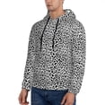 thumbnail image 2 of KLL Black Leopard Print Mens Hoodie Long Sleeve Casual Pullover Hooded Sweatshirt Fashion Drawstring Hoodies with Pocket-4X-Large, 2 of 6