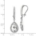 thumbnail image 3 of Cheryl M 925 Sterling Silver Rhodium-plated Checker-cut Pear CZ Kidney Wire Earrings; for Adults and Teens; for Women and Men, 3 of 3