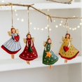 thumbnail image 5 of Adornos navideños de niña ángel de dibujos animados, Papá Noel, colgantes multicolores, adornos colgantes de hierro forjado hechos a mano para festivales, 5 of 5
