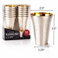 thumbnail image 2 of 5.5 oz Set of 10 Silver Disposable Wine Kiddush Cups with Gold Interior For Shabbat, Passover Seder, Sabbath Blessing Judaica Cups: : 20 Cups, 2 of 7