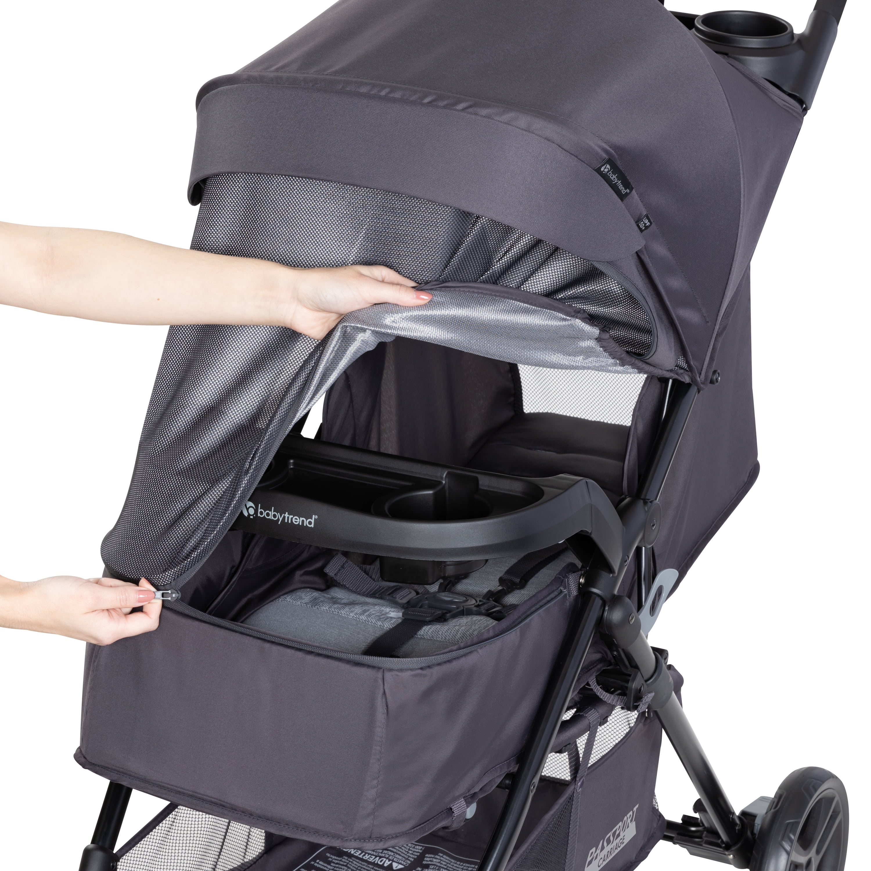 Baby Trend Passport Carriage Travel System with Privacy Net and EZ-Lift Plus, Dash Pink