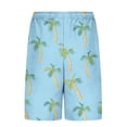 thumbnail image 6 of AHTJRT Men's Swim Trunks Built-In Shorts 2 in 1 Lightweight Elastic Drawstring Waist Summer Shorts Knee Length Quick Dry Beach Shorts Fashion Hawaiian Floral Print Bottoms Blue#02 XXXL, 6 of 7