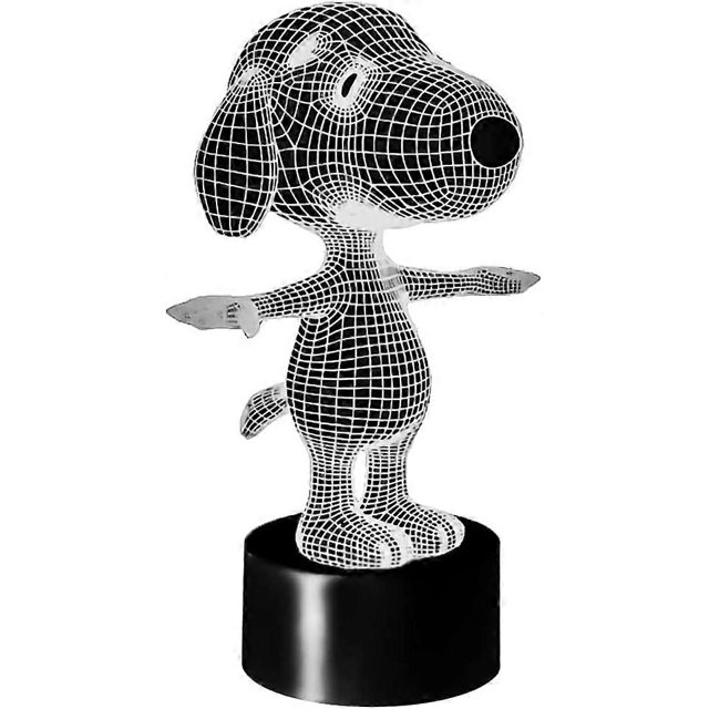 Lámpara de noche 3D con diseño de perro, táctil, para mesa de escritorio, 7 luces que cambian de color con base plana de acrílico y ABS y cargador USB.