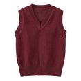 thumbnail image 2 of FASHOFT Boys Sweater Vest School Uniform Sleeveless Sweaters Solid Kids Knit Vest V neck Sleeveless Pullover Sweaters Tops 7-8 Years, 2 of 6