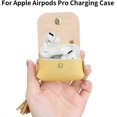 thumbnail image 4 of Funda de carga para Apple Airpods Pro, funda de piel auténtica compatible con el estuche de carga de Apple Airpods Pro - Amarillo (borlas), 4 of 5