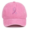 thumbnail image 5 of Peichun Unisex Cancer Awareness Hats Survivor Gifts for Woman Cancer Prevention Month Theme Embroidered Comfy Soft Top Retro Washed Baseball Caps 1-Blue One Size, 5 of 5