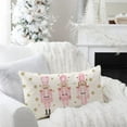 thumbnail image 2 of Pink Nutcracker Christmas Pillow Covers 12x20 Modern Farmhouse Christmas Decorations Christmas Lumbar Pillows Decorative Throw Pillows Cases Winter Holiday Decor for Couch Living Room, 2 of 6