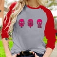 thumbnail image 2 of Camiseta suelta estampada a la moda para mujer, blusa de manga larga, cuello redondo, camisetas informales Pompotops  FGAJ8240, 2 of 5