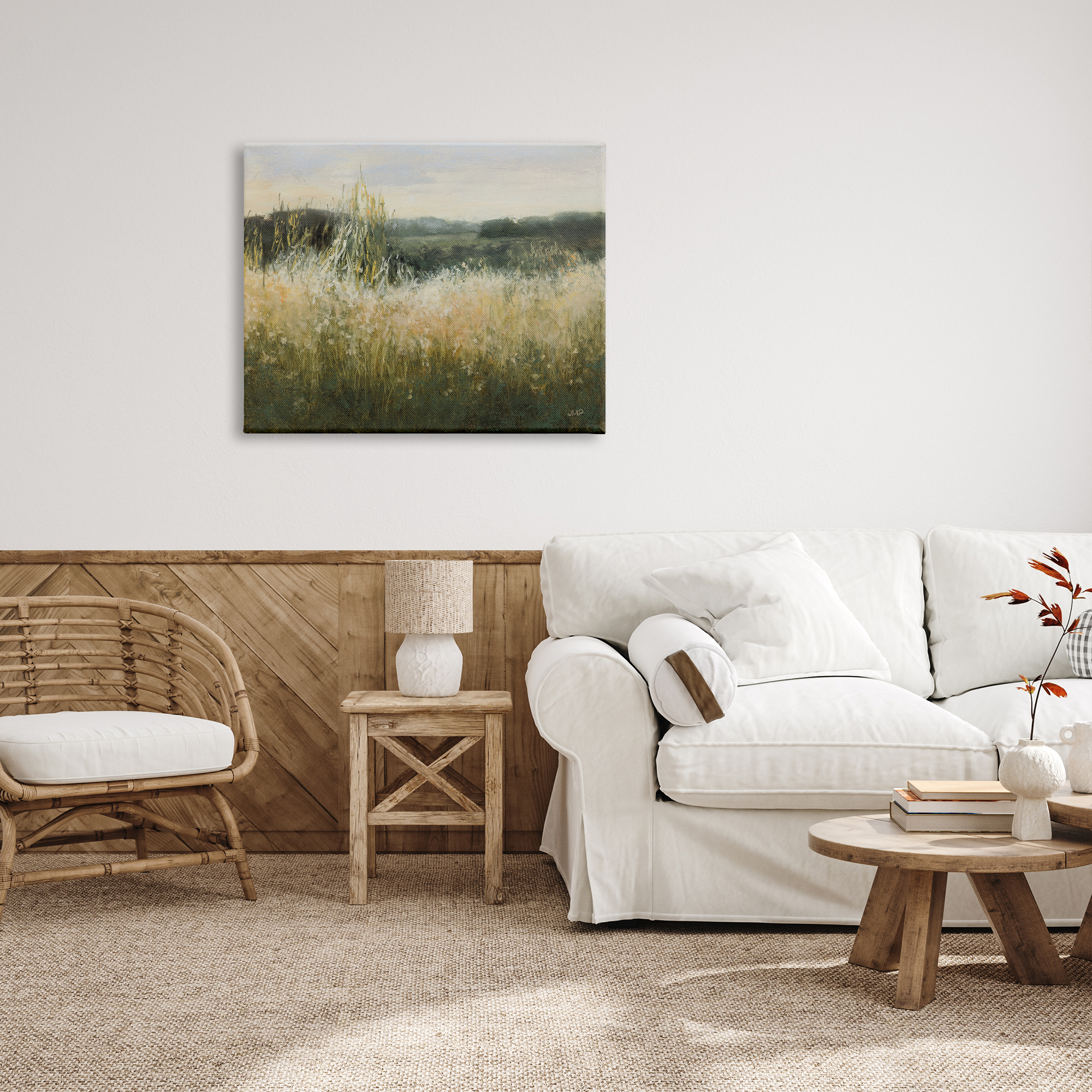 Stupell Industries Abstract Grassland Landscape Abstract Painting Gallery Wrapped Canvas Print Wall Art, 40 x 30