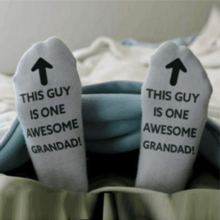 

2 pairs Men Awesome Dad Father Gift Letter Print Funny Mid Short Socks Color random