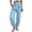 Sky Blue, variant on Women's Linen Barrel Harem Pants Wide Leg High Waisted with Pockets Beach Casual