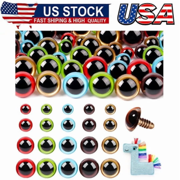 160pcs Safety Eyes for Amigurumi with Washers 10/12/16/18mm Colorful Plastic