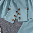 thumbnail image 6 of CPNG Girl's Summer Formal Wear 2 Piece Outfits Teen Girls Puff Sleeve Belted Blouse Top and Bell Bottom Pants Set(Mint Green,8 Years), 6 of 9