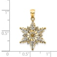 thumbnail image 4 of 14k Gold Two-tone Polished and Textured 2 Level Snowflake Pendant Charm, 4 of 4