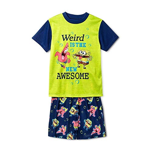 Spongebob and Patrick 'Weird is The New Awesome' Pajama Shorts Set (X-Small 4/5)