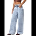 thumbnail image 2 of Pantalones Vaqueros Boyfriend para Mujer, de Cintura Alta, Holgados, de Mezclilla, de Pierna y Rectos, Estilo Urbano Y2k Lago Azul XL, 2 of 10