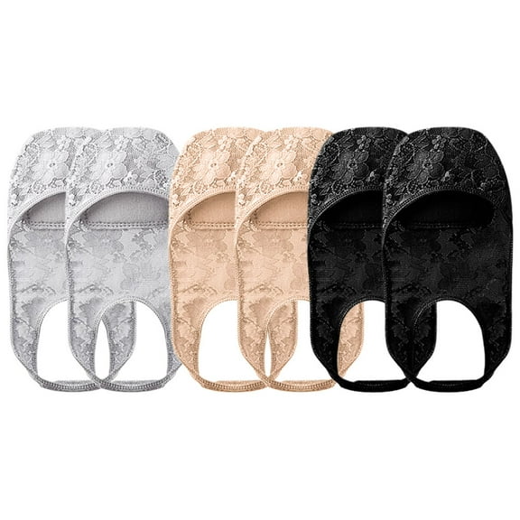 Masteelf  3 Pairs Women Socks Simple Color Lace Hollow Women's