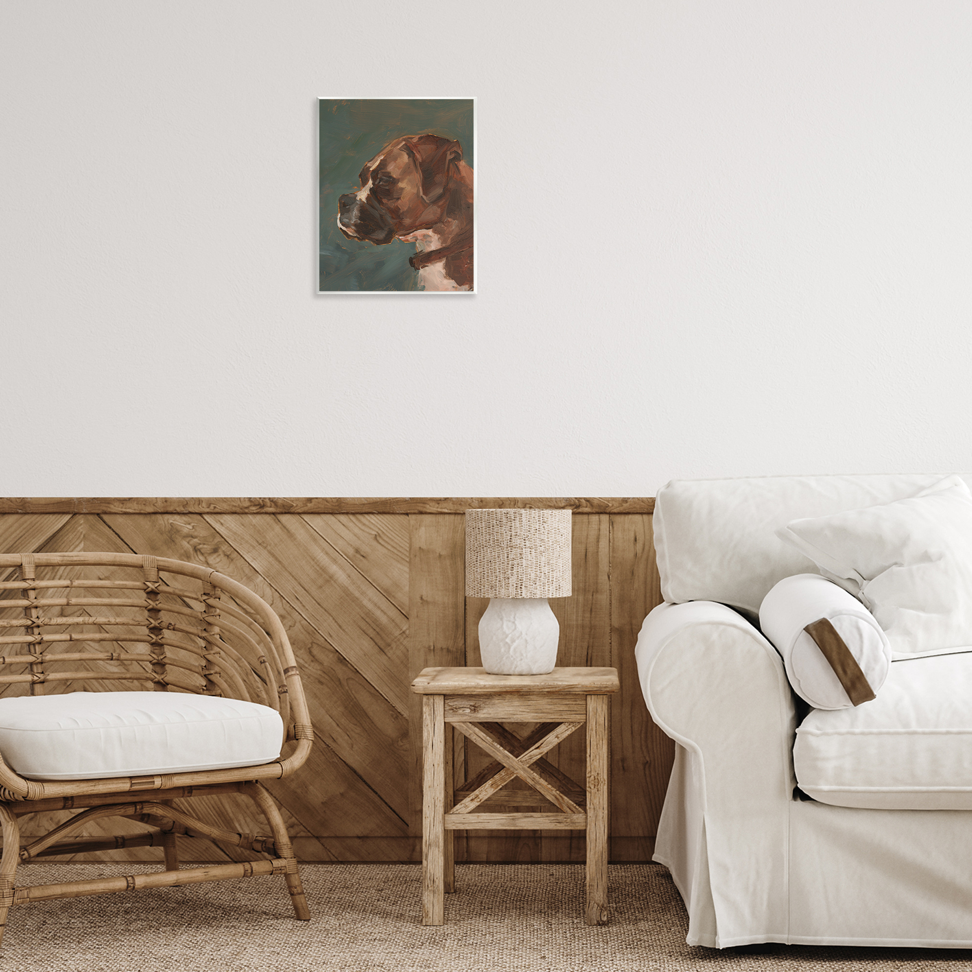 Stupell Industries Bulldog Gazing Portrait Animals & Insects Painting Unframed Art Print Wall Art, 11 x 14