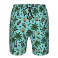 thumbnail image 4 of Wukai Pineapple Sea Turtle Print Beach Trunks with Compression Liner Swimsuit Quick Dry Beach Sports Shorts with Pocket-XX-Large, 4 of 8