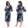 thumbnail image 1 of Bata tipo kimono de satén suave con estampado floral para mujer, albornoz de boda, ropa de dormir, 1 of 3