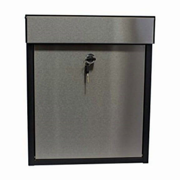qualarc wf-p010 woodlake wall mount rectangular galvanized and stainless steel locking mailbox black/silver