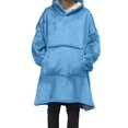 thumbnail image 1 of Sherpa Hood manta usable para adultos, súper suave, cómoda, cálida, felpa con mangas, manta de TV, bata envolvente, Sudadera con capucha, manta cálida de invierno, 1 of 4