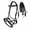 Black/Beaded, variant on Horse Western Leather Beaded Bitless Sidepull Bridle Reins 77RS22MG-F