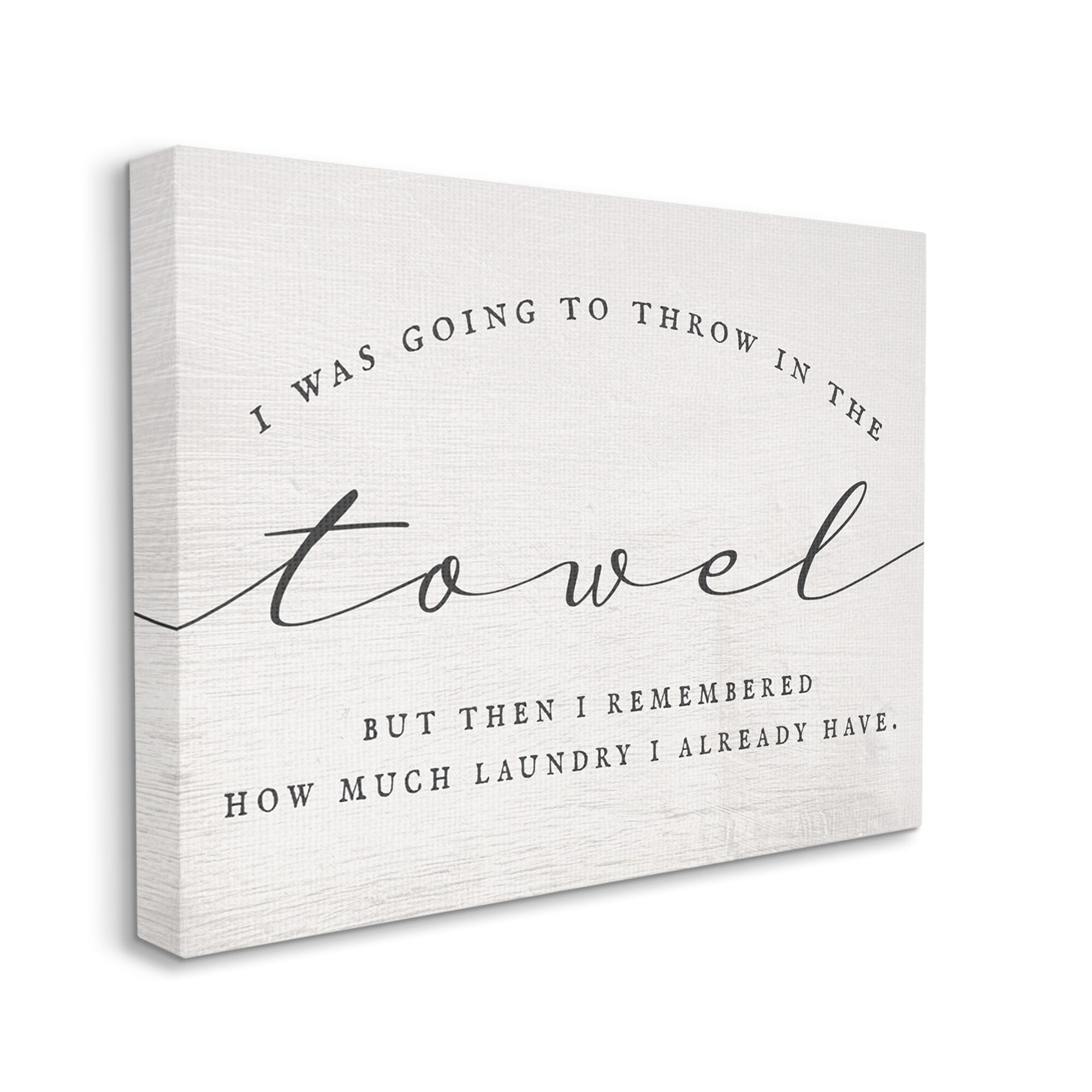 Stupell Industries Humorous Laundry Script Text Sign Grainy Pattern Graphic Art Gallery Wrapped Canvas Print Wall Art, Design by Daphne Polselli