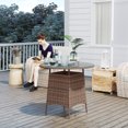 thumbnail image 2 of Outsunny Table de Patio Rond de 31,5 Pouces, Table Bistro avec Trou pour Parasol, Brun, 2 of 10