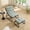 Light Green, variant on Patio Outdoor Lounge Chair with Ottoman, Comfy Sling Recliner Chair with Puffy Cushion and Foot Stool, Ideal for Living Room, Bedroom, Reading Room, Black frame with grey cushion