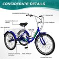 thumbnail image 2 of ABORON Adult Tricycles, 7 Speed Adult Trikes 20/24/26 inch 3 Wheel Bikes, Cruise Bike with Basket for Seniors, Women, Men for Recreation, Shopping, Multiple Colors, 2 of 9