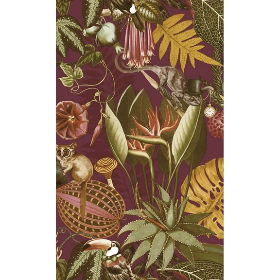 Burgundy A Tropical Soiree Wallpaper Wallpaper