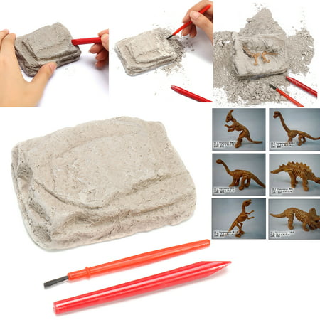 Dinosaur Excavation Kit - Dig It Up History Skeleton Model Kids Science Learning Playsets Toy