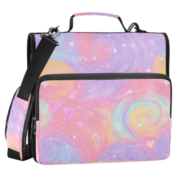 ALAZA Zipper Binder Gradient Galaxy 2 in 3 Ring Trapper Keeper 500 Sheet Capacity File Folder Organizer Bag