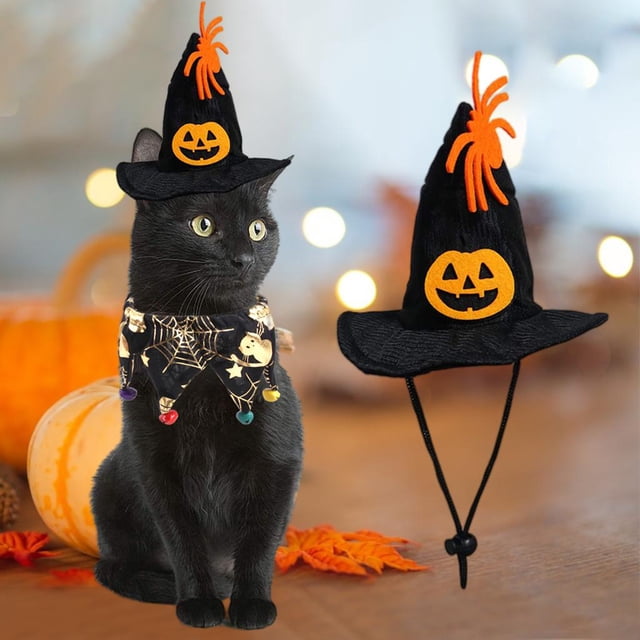 Sombrero suave y transpirable para perros y , trajes de Scraf, disfraces de brujas para Halloween, calabazas, campanas de , ropa de festival