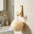 thumbnail image 5 of Wall Mount Towel Hooks, Brushed Nickel Metal Hangers, 3.4x1.8 Inch Heavy-Duty Hooks, Multifunctional Holders for Towels, Robe, Loofah in Kitchen and Bathroom,Golden, 5 of 8