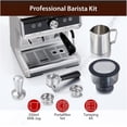 thumbnail image 4 of Silver Gray Semi-Automatic Espresso Machine – 1450W, 20 Bar Pressure, 30 Adjustable Grinder Settings, Fast Heat-Up System, Milk Frother with Steam Wand, for Home, Hotel & Office, 4 of 6