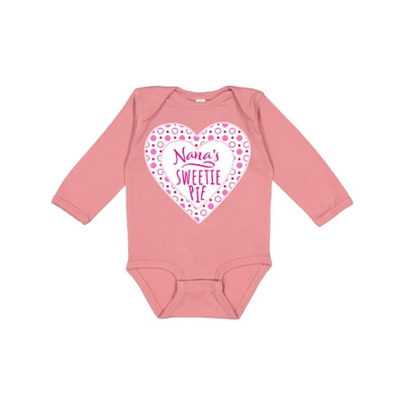 

Inktastic Nana s Sweetie Pie with Pink Hearts Gift Baby Boy or Baby Girl Long Sleeve Bodysuit